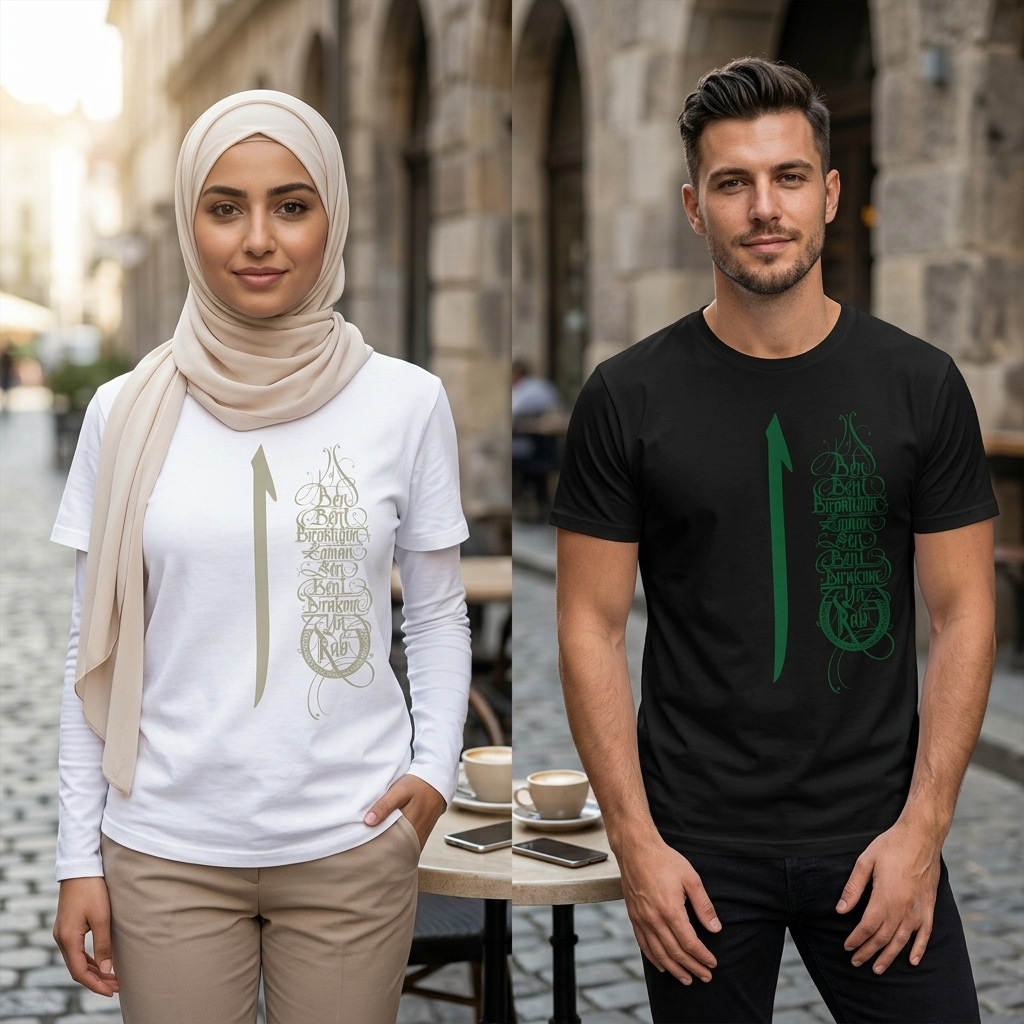 MANEVÎ TASARIMLI T-SHIRT