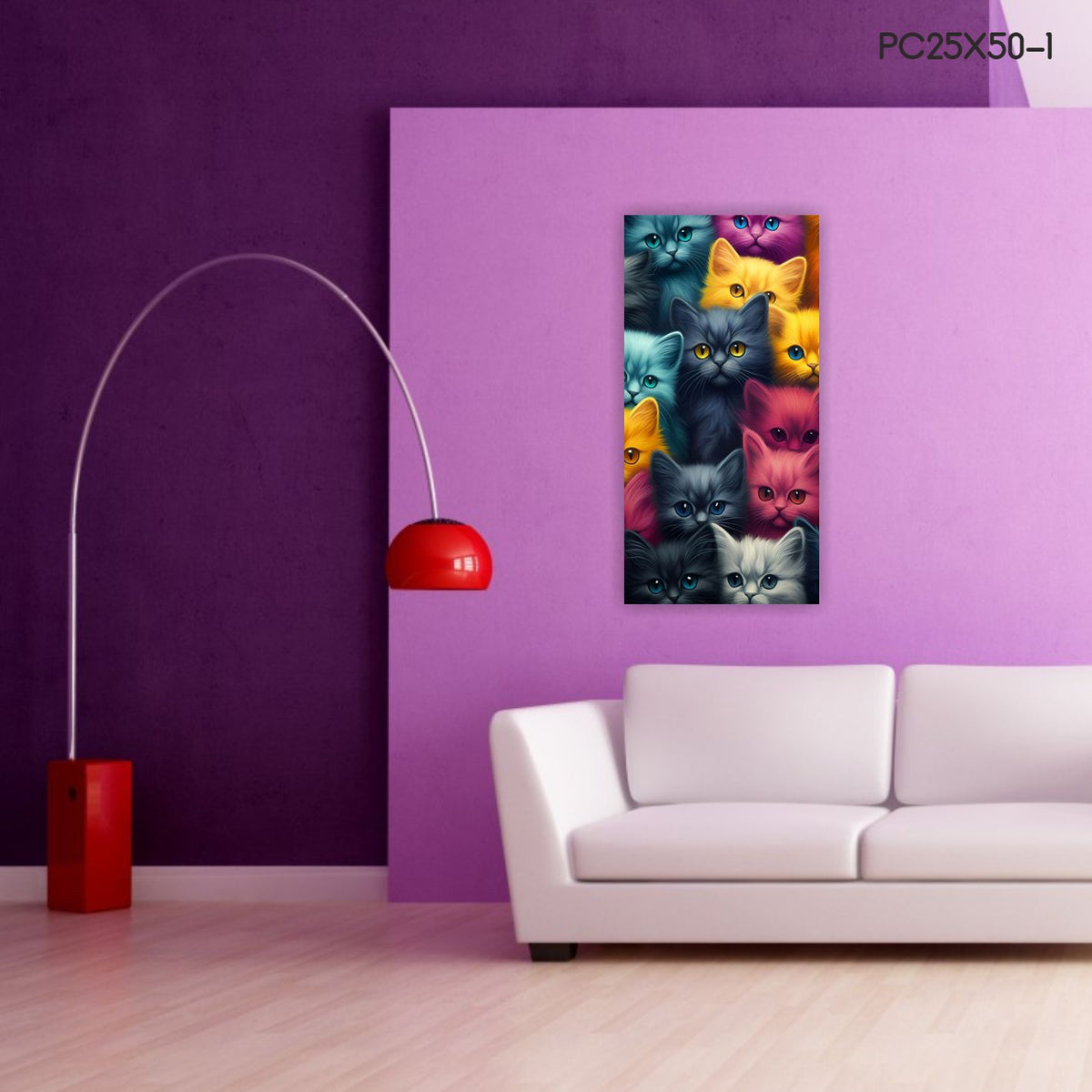 RENKLİ KEDİLER CANVAS TABLO - PC2550-1