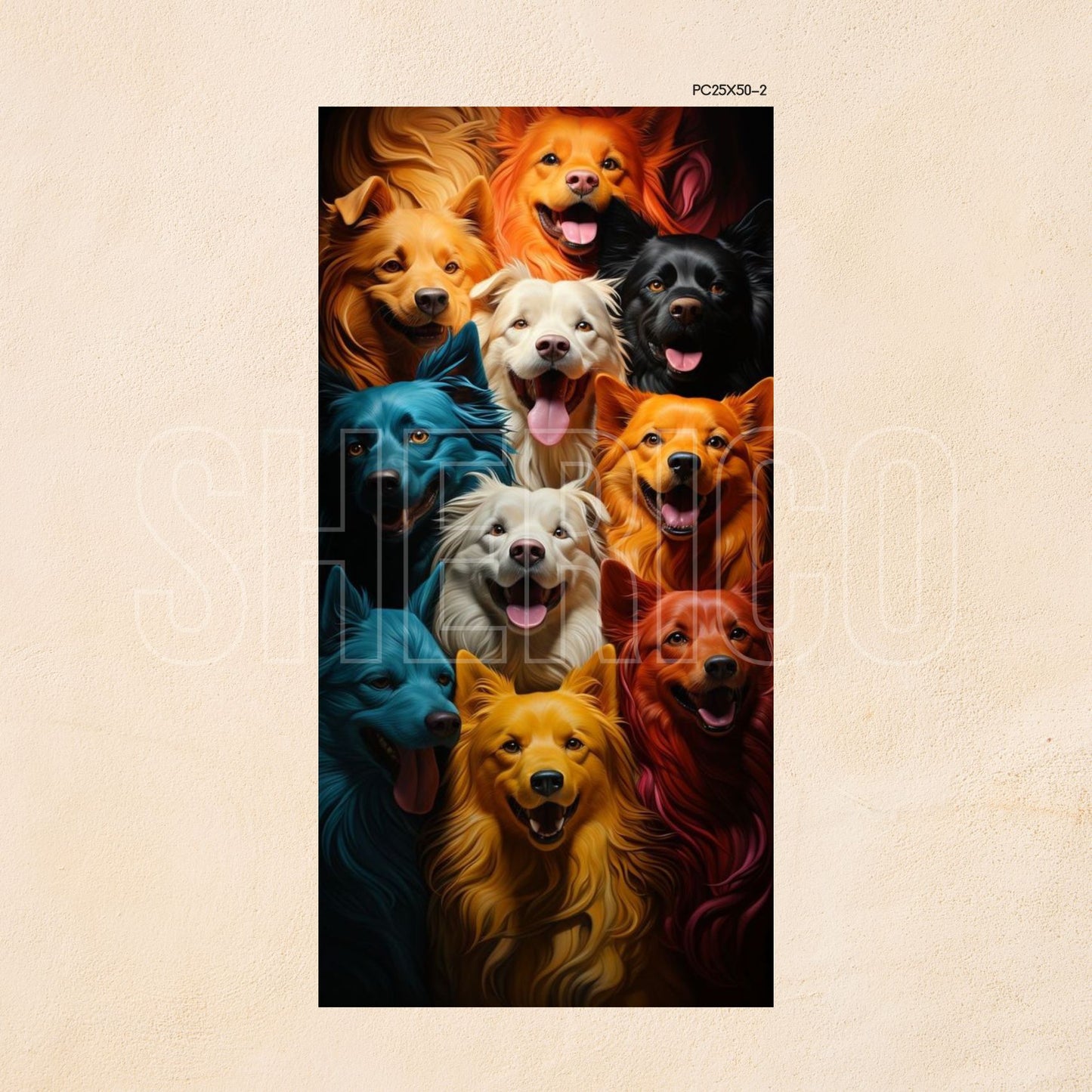 RENKLİ KÖPEKLER CANVAS TABLO - PC2550-2