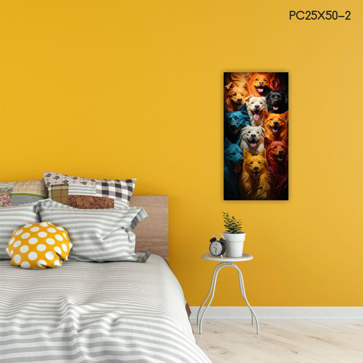 RENKLİ KÖPEKLER CANVAS TABLO - PC2550-2